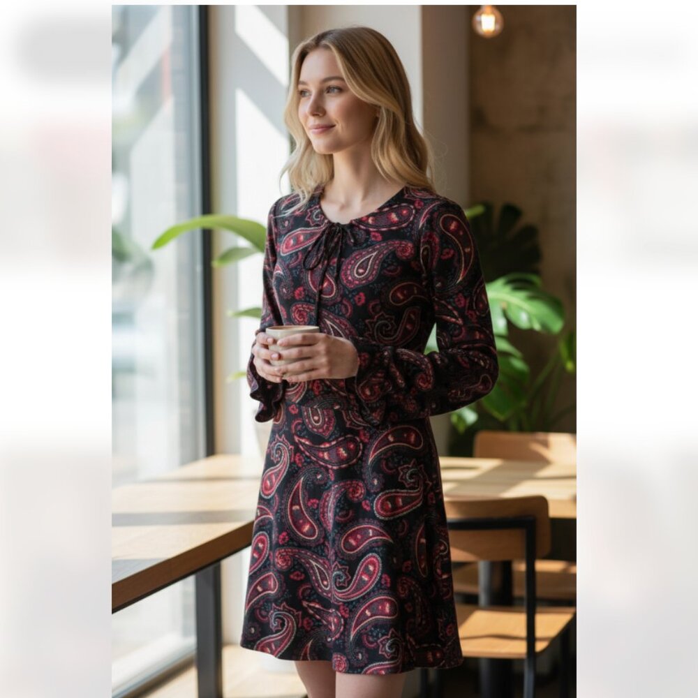 NWT WRANGLER RETRO AMERICANA DRESS IN BLACK/RED